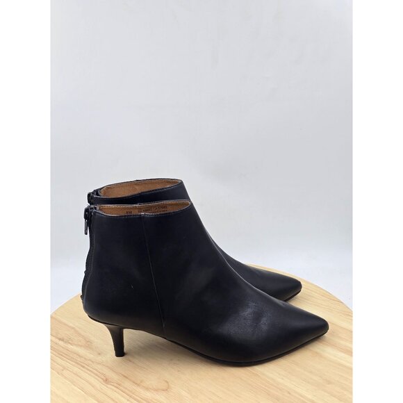 NWT 14th & Union Nordstrom Faux Black Leather Ankle Booties Womens sz 8M - Picture 1 of 8